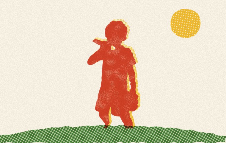 マイクを握って歌う男の子のイラスト